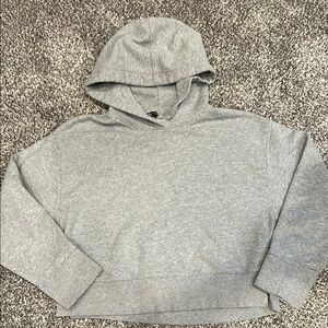 Zara Cropped Light Gray Casual Hoodie